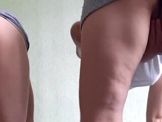 Two Girlfriends Cum Intensely Doggy Style
