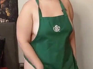 Starbucks apron striptease