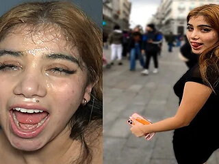 Cumwalk with Submissive Latina Teen Picked Up in the Street