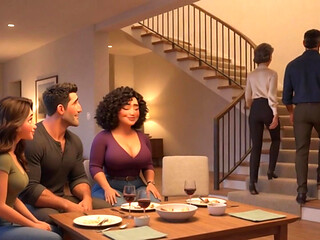 Steamy Weekend Surprise with Alluring Mature Stepaunt and Fiance Loving Approval - Ai Generated