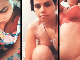 Latika take shower full nude