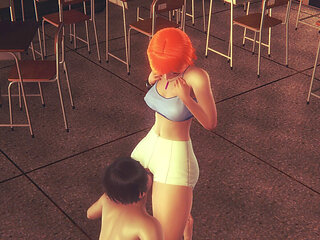 Gwen Redhead Teen Pussy Licking & Fingering - Intense Orgasm in 3D Hentai Animation