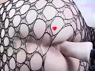 Big-Titted Blonde Rides Her Fuck Machine