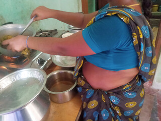 Indian Aunty cooking sex with boyfriend