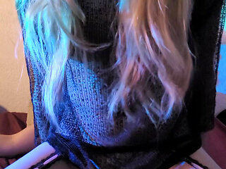 POV Intense Eye Contact Trans Girlfriend Rides Me Hard in Goth Fishnets