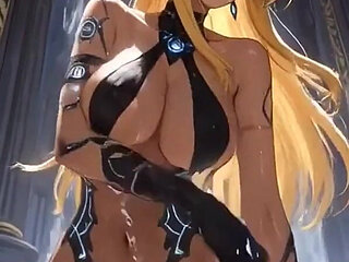 124.hot Blonde Demon Topless Dance in a Temple (ai Animation)