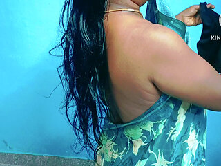 Desi milf get ready for party and wearing saree with sleeveless blouse