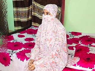 Indian Muslim Girl in Burkha Enjoys Romantic Rainy Night