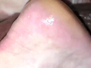 Oiled up Blonde MILF Gives First Foot Job