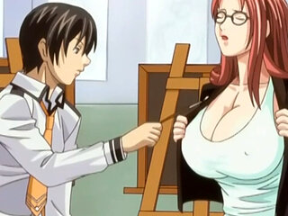 Janitor Gets Fucked on the Desk by Busty Headmistress After Hours in Her Office