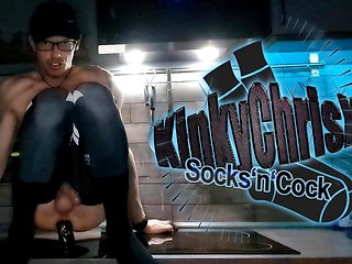 KinkyChrisX - Kitchen fuck in thigh high socks