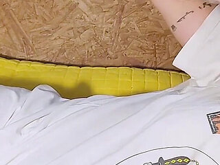 Tattooed Gothic Babe Blowjob and Handjob Tease with Triple Face Finish