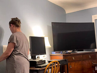 Mother in law locks me in and sucks my dick till I cum in the back of her throat!