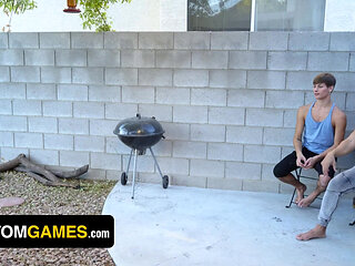 Bottom Games - Cyrus Stark and Jax Thirio bet their tight buttholes on the outdoor game