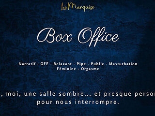 French Amateur GF Sucks Your Cock in Cinema & Fingers Herself to Orgasm