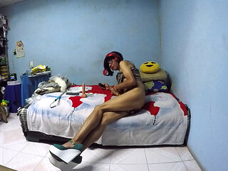 Joselynne Crossdresser With Buttplug And High Heels Suck Dildo Final Part