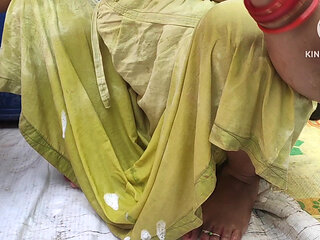 Indian House Wife Bathing Outside