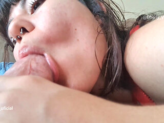 Gentle Mouth Playing on a Thick Cock, Amateur Close up Giving Pleasure with My Wet Mouth Part 1