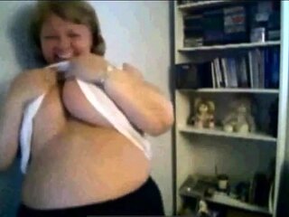 Big Beautiful Mature Nancy Plays with Her Big Tits on Webcam