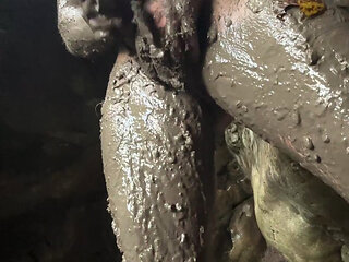 Playing outside in the mud