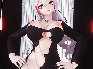 [mmd] Duck Duck Rabbit Rabbit Good Night Kiss Super Astringent Butterfly Chain Cut-out Tight Skirt