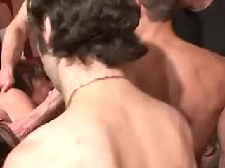 Old and young orgy in the swinger club