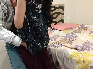 Desi teen gets rough doggy style creampie after long time - Hindi dirty talk