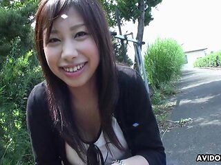 Japanese Brunette Karin Asahi Lets A Stranger Fingerfuck Her Hairy Pussy On The Street Uncensored