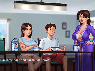 STEP-MOM and Step-sis didn't expected this!!!Step-Sis got fucked on the dining table.