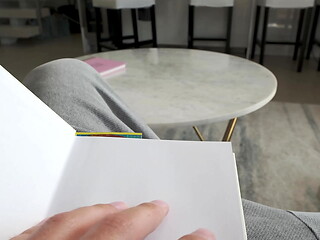 Reading a book turned into hot sex