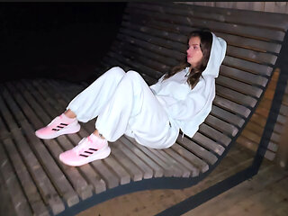 I talked a married beauty at the country club into coming to my room to warm up .