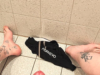 Heavy Cum in bathroom