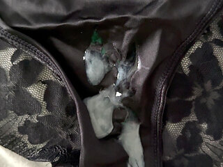 Cum on wife's panties 13