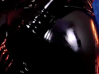 Femdom POV Latex Rubber Mistress Video, on French, Hot Blonde Dominatrix