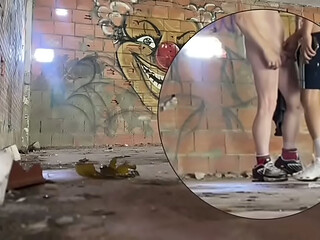 2 amateur boys caught having quick fun in an abandoned building