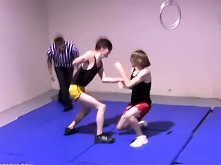 Master Watches His Subs Wrestling Naked
