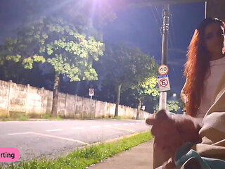 Risky Handjob on the Street in Naughty with an Eye on Erection!