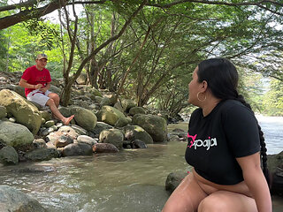 I have a hard fuck with a young unknown Latino outdoors after seeing me naked in the river