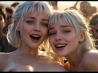 Amazing beauty fairy girl coming and getting real orgasm in front of crowd - AI generated