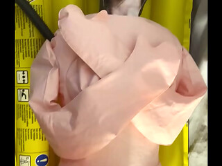 Inflating a sexy blow up doll with a pump