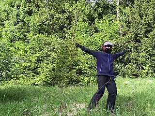 Masturbating Outside in the Woods Completely Naked, Huge Cumshot