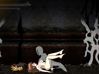 horny fast monster ghost caught up with her and then fucked her and her friend