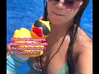 This is what happens when you&rsquo_re alone with the pool chlorinator! Gimme A Mic!