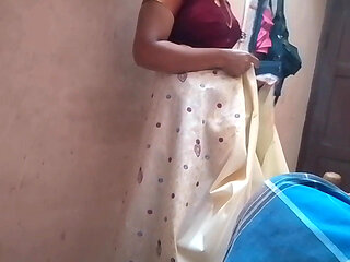 Indian Village Girl Wearing a Sari