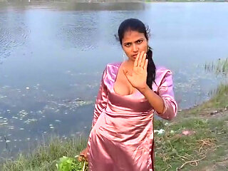 Desi village Stepsister viral xxx video fucking in jungle, skinny stepsister tight pussy fuck xx video