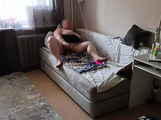 Big Pussy MILF Masturbates with Sex Toys - Insatiable Blonde Mother-in-law Solo