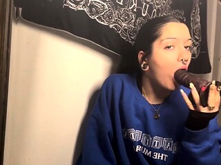 Sexy solo girl loving masturbation with toys