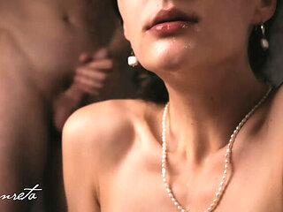 Amateur Wife Lanreta Virtual POV Blowjob & Cum Kiss - Homemade Cuckold Gagged Deepthroat