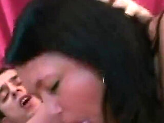 Dark haired bbw gets fucked and facialized