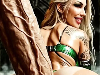 Hanna Part 2: Big Tits Blonde Teen in AI Dungeon Fantasy - Monster Cock Handjob & Riding